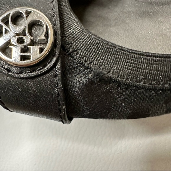 💝Coach Signature Logo Black Canvas Chelsea Elasticized Ballet Flats Black Size 6 - Picture 8 of 10